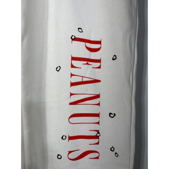 Peanuts Gang Snoopy And Friends Womens Large Holiday Jogger Sweatpants Off White - Picture 7 of 16